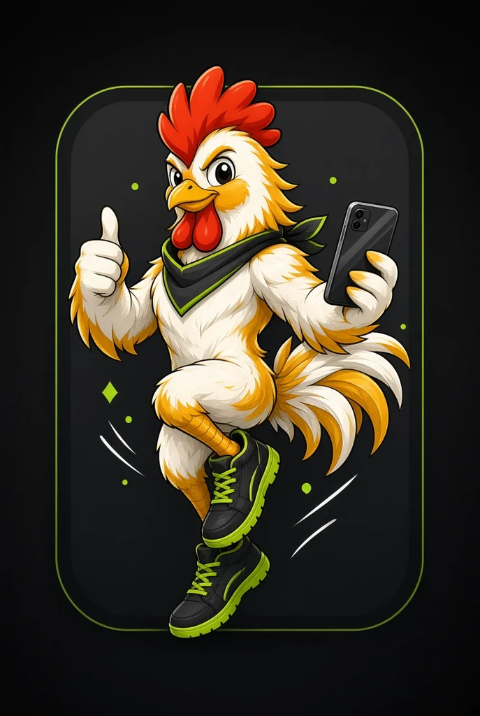 ChickenMobs logo: a rooster holding a phone